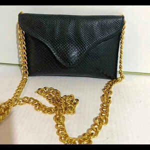 JJ winters black leather crossbody handbag